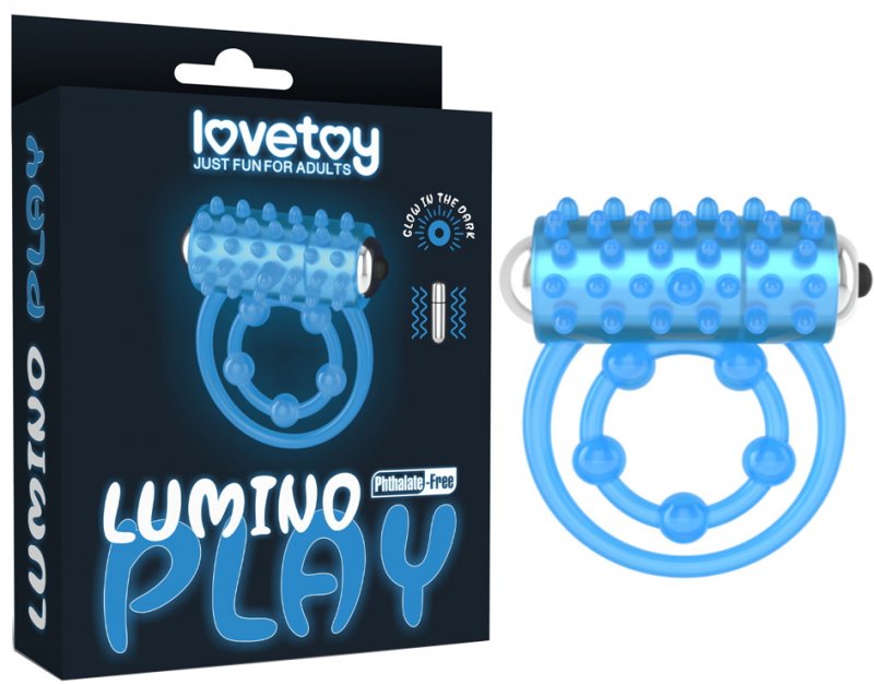 Двойное виброкольцо светящееся в темноте Lumino Play Vibrating Penis Ring