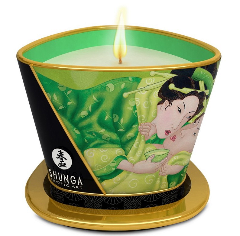 Массажное аромамасло Shunga Exotic Green Tea c ароматом зеленого чая 170 мл