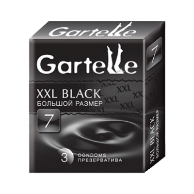 Презервативы Gartelle №7 XXL черные 3 шт