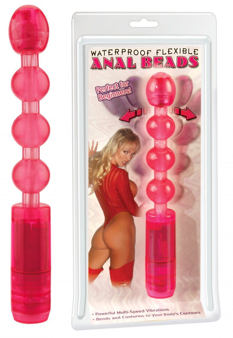 Анальная цепочка с вибрацией Waterproof Flexible Anal Beads Pink