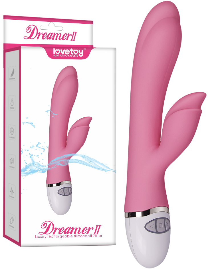 Перезаряжаемый вибратор с клиторальным стимулятором-кроликом Dreamer II розовый