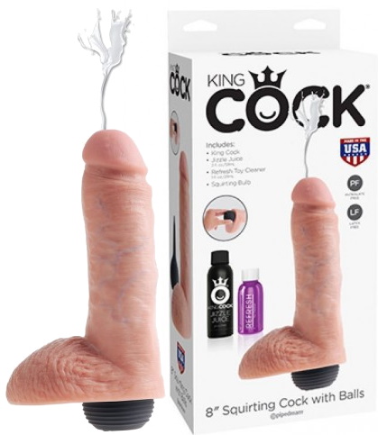 Фаллоимитатор с имитацией семяизвержения King Cock 8 in Squirting Cock with Balls