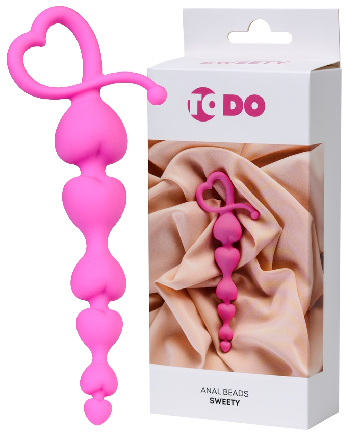 Розовая анальная цепочка ToDo by Toyfa Sweety