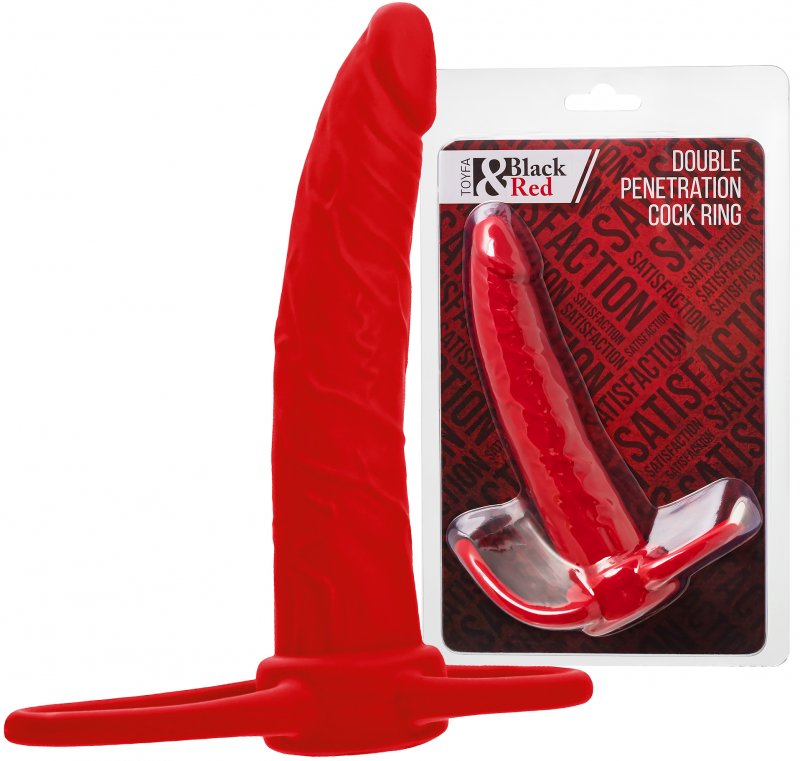 Насадка для двойного проникновения Black and Red by Toyfa 17 см красная
