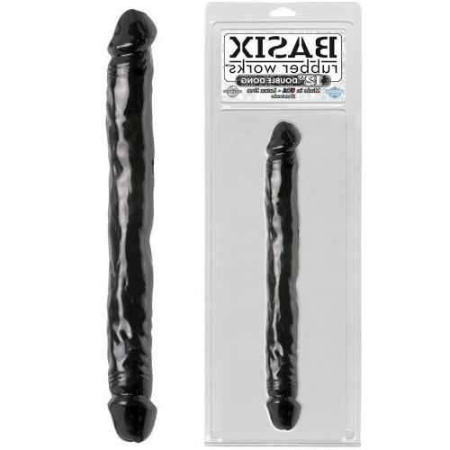 Двухсторонний фаллоимитатор Basix Rubber Works 12 in Double Dong Black