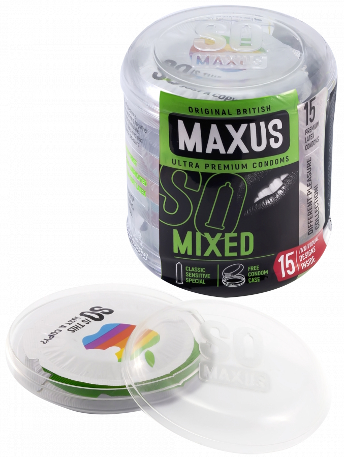 Презервативы Maxus №15 Mixed микс в пластиковом кейсе