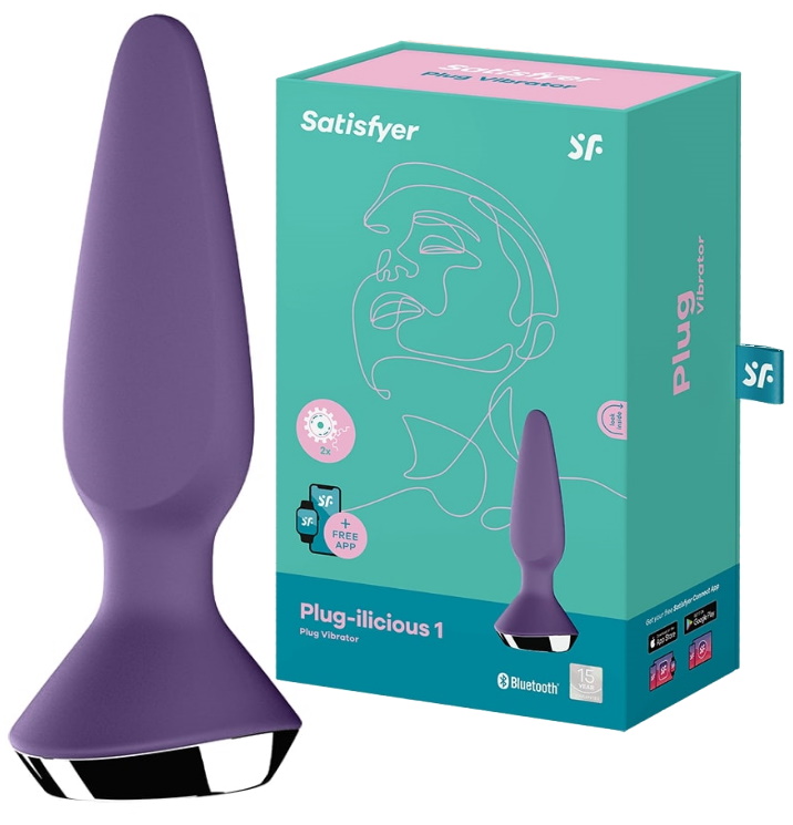 Анальный смарт-стимулятор с вибрацией Satisfyer Plug-ilicious 1 фиолетовый