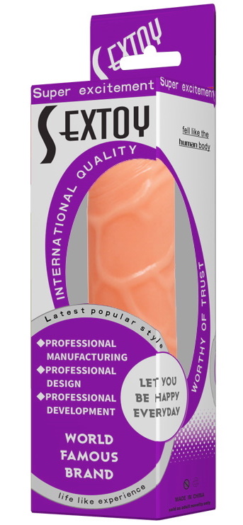 Реалистичный фаллоимитатор с хребтом без мошонки 19 см