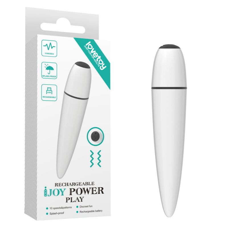 Белый мини вибратор Ijoy Rechargeable Power Play