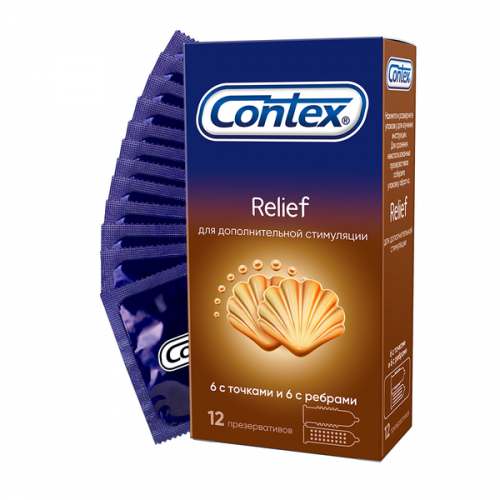 Презервативы Contex №12 Relief с ребрами и точками