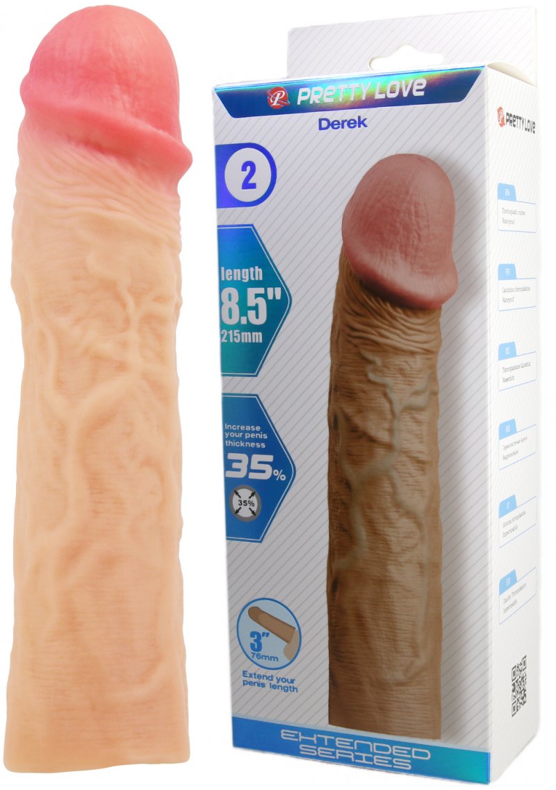 Удлиняющая насадка Pretty Love Derek телесная + 7,6 см