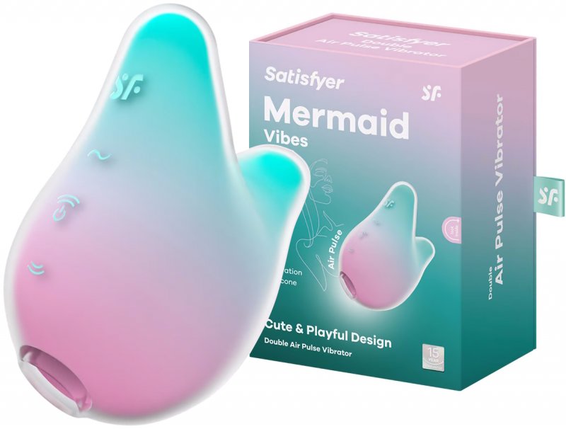 Вакуумно-волновой стимулятор с вибрацией Satisfyer Mermaid Vibes мятно-розовый