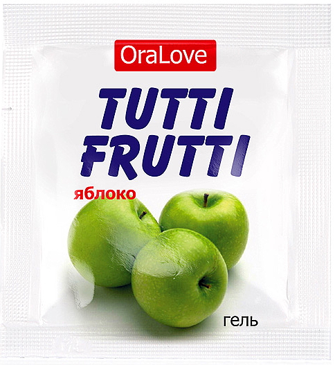 Съедобный лубрикант со вкусом яблока Tutti-Frutti OraLove 4 гр, пробник