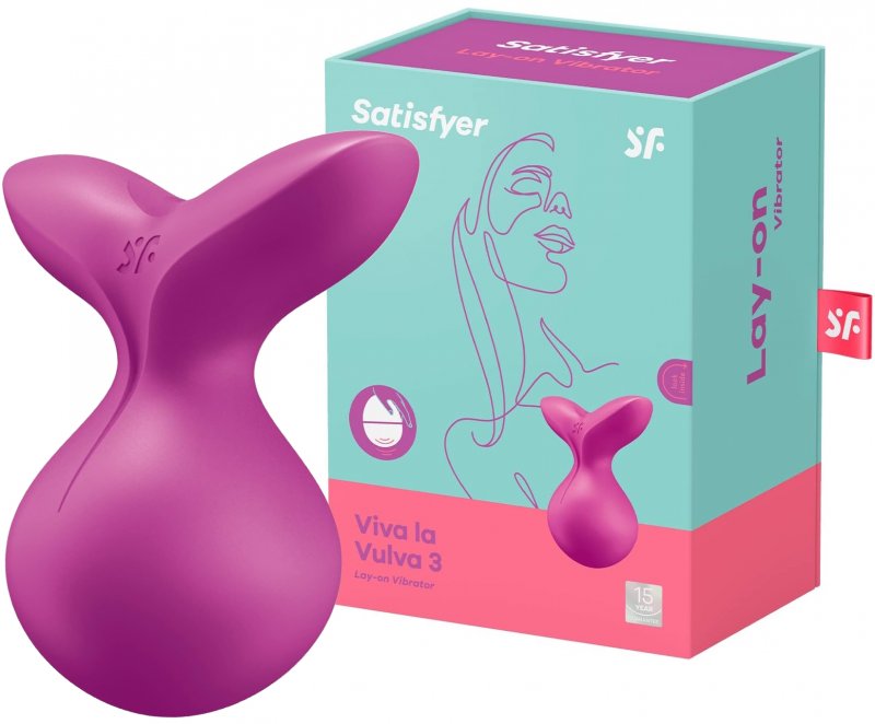 Перезаряжаемый мини-массажер Satisfyer Viva La Vulva 3 малиновый