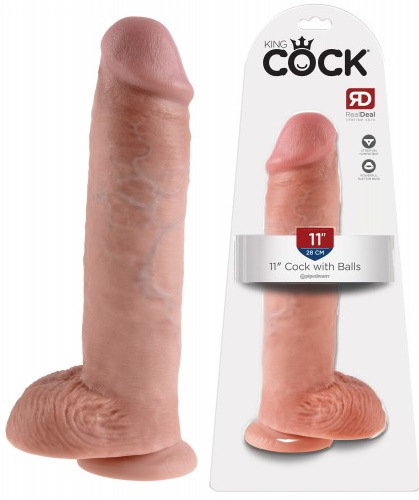 Фаллоимитатор с присоской King Cock 11 in Cock with Balls Flesh