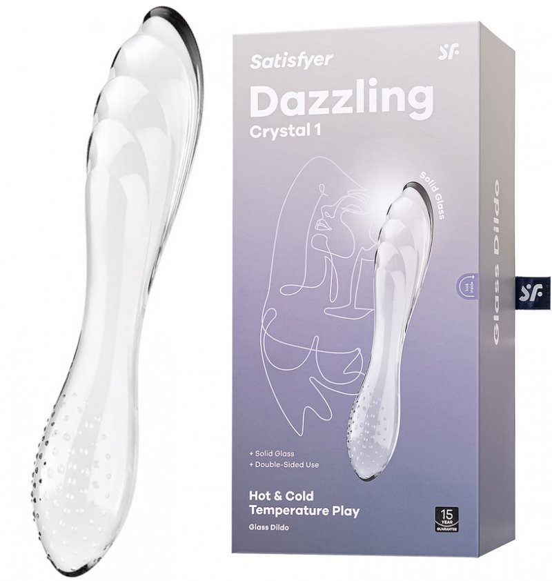 Двусторонний фаллос из стекла Satisfyer Dazzling Crystal 1 прозрачный 18 см