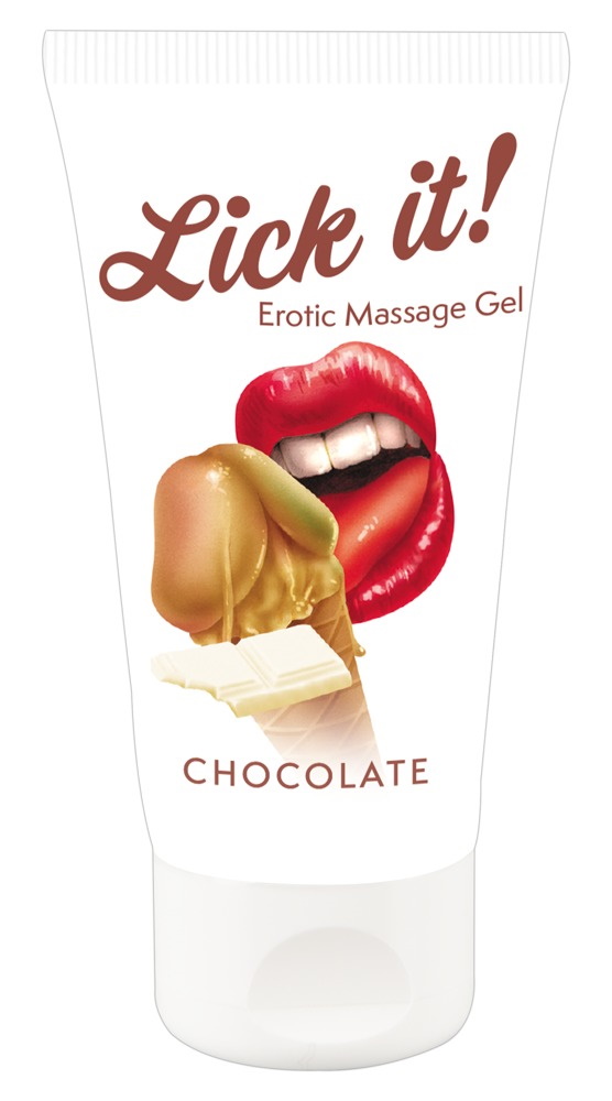 Съедобный массажный гель с ароматом белого шоколада Lick It Erotic Massage Gel 50 мл