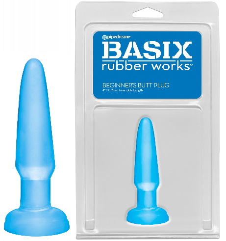 Анальная пробка Basix Rubber Works Beginners Butt Plug Blue