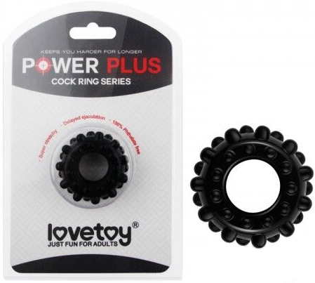 Черное эрекционное кольцо Power Plus Cock Ring