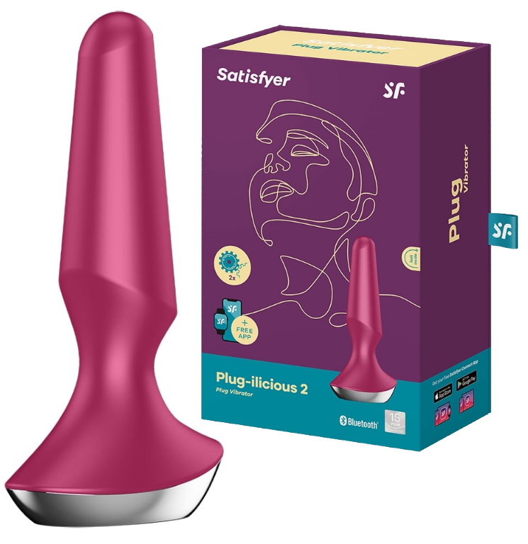 Анальный смарт-стимулятор с вибрацией Satisfyer Plug-ilicious 2 розовый