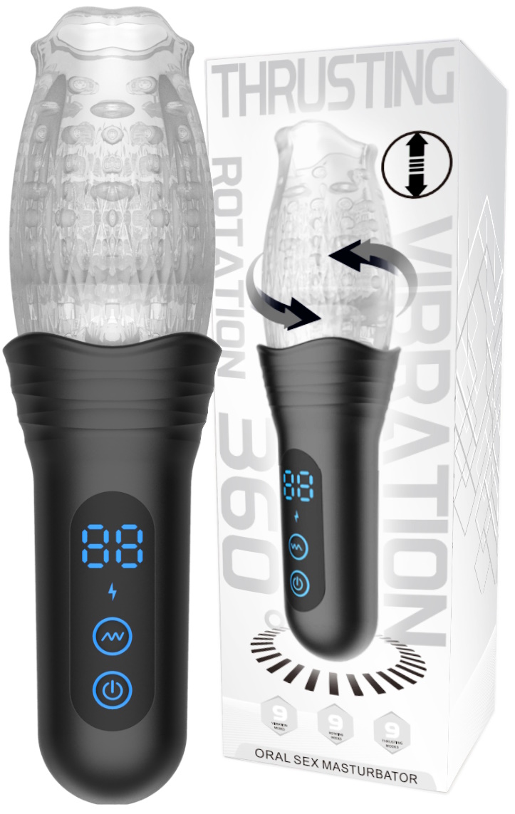 Автоматический вибромастурбатор с функциями ротации и фрикций Oral Sex Secwell