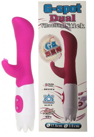 Вибратор с клиторальным стимулятором G-Spot Dual Vibrating Stick