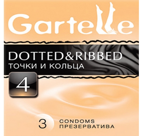 Презервативы Gartelle № 3 Dotted Ribbed Точки и кольца