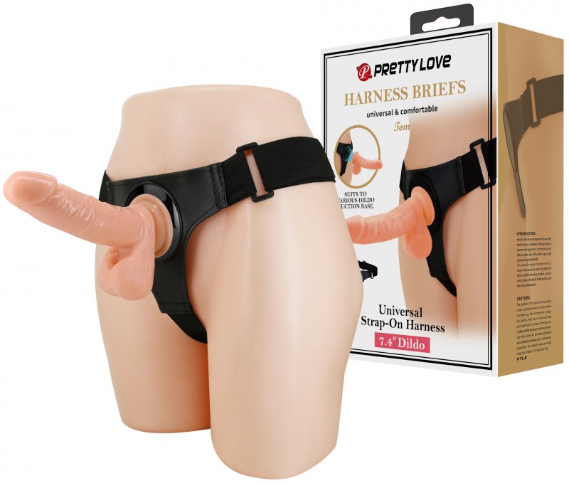 Реалистичный страпон на трусиках Pretty Love Harness Briefs Tom 20 см