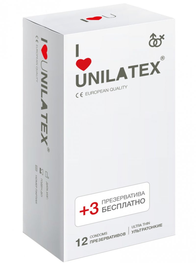 Ультратонкие презервативы Unilatex Ultrathin 15 шт