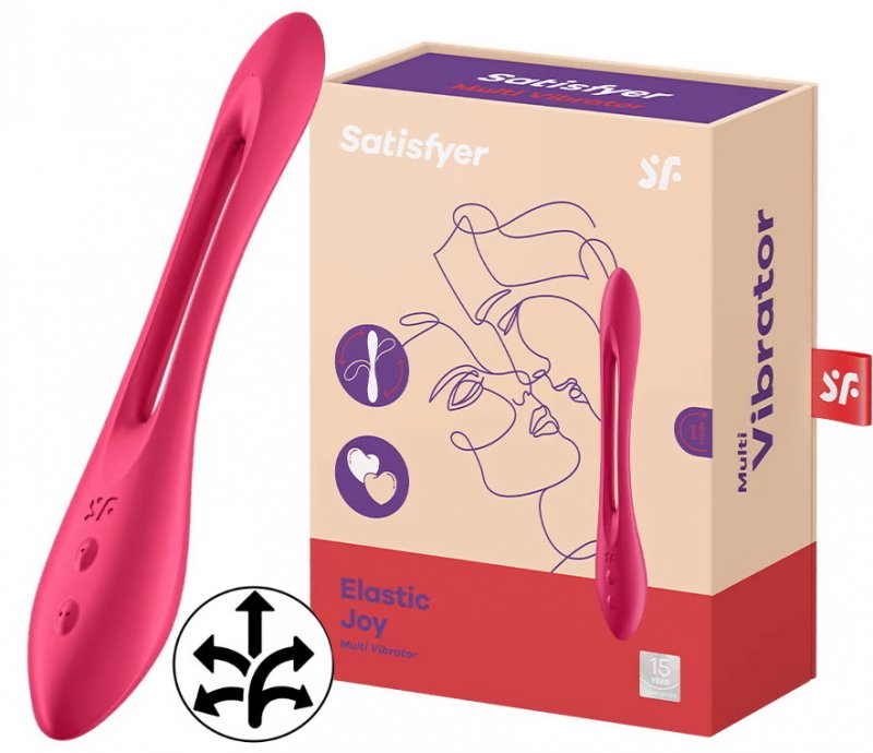 Многофункциональный вибратор для пар с гибкой основой Satisfyer Elastic Joy Red