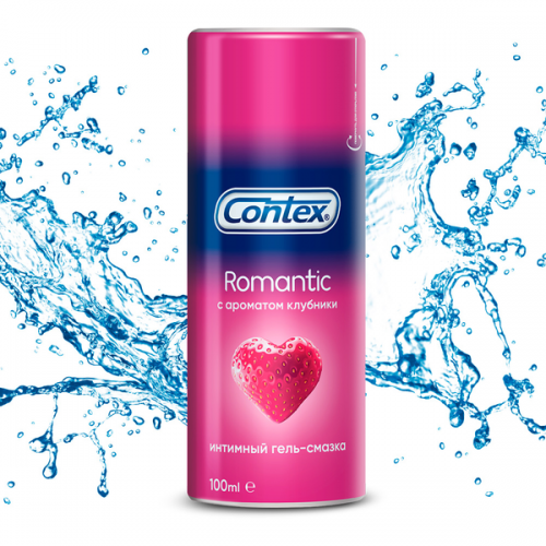 Гель-смазка Contex Romantic с ароматом клубники 100 мл