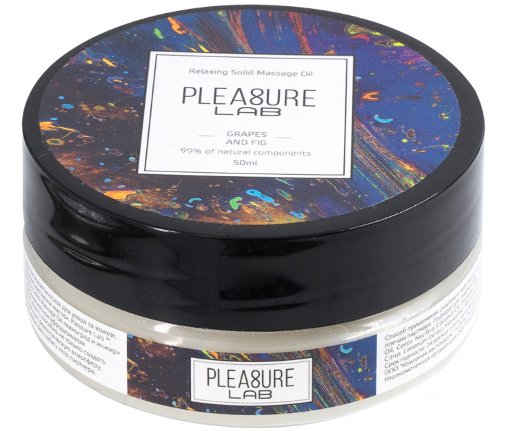 Твердое массажное масло с афродизиаком Pleasure Lab Relaxing виноград и инжир 50 мл