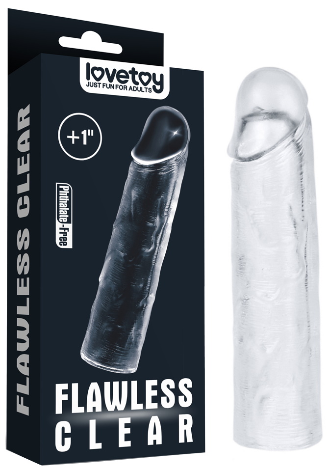 Прозрачная насадка на пенис Flawless Clear Penis Sleeve + 2 см к длине