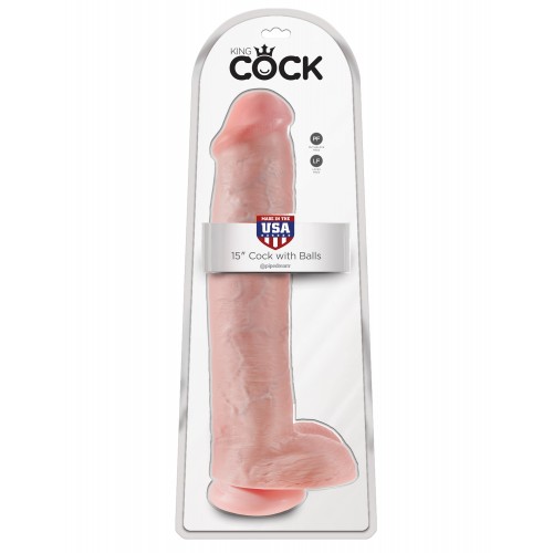 Фаллоимитатор c присоской King Cock 15 Cock with Balls