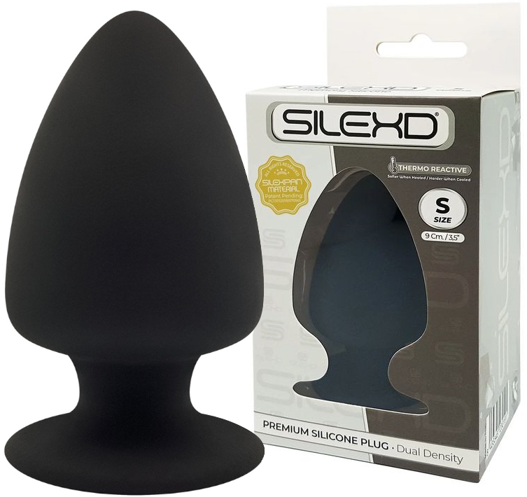 Анальная втулка с эффектом памяти SilexD Premium Silicone Plug S черная