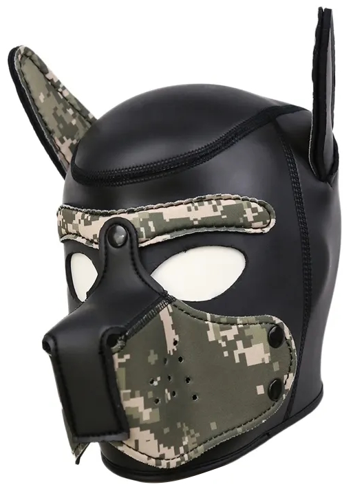 Фетиш-маска собаки Angry Dog M черный хаки