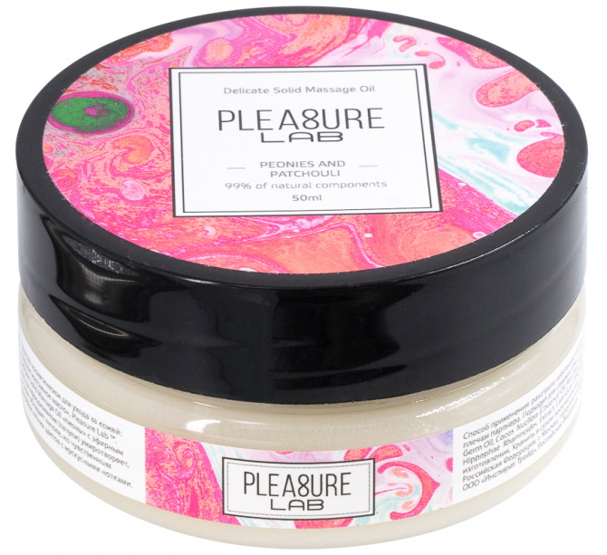 Твердое массажное масло с афродизиаком Pleasure Lab Delicate пионы и пачули 50 мл