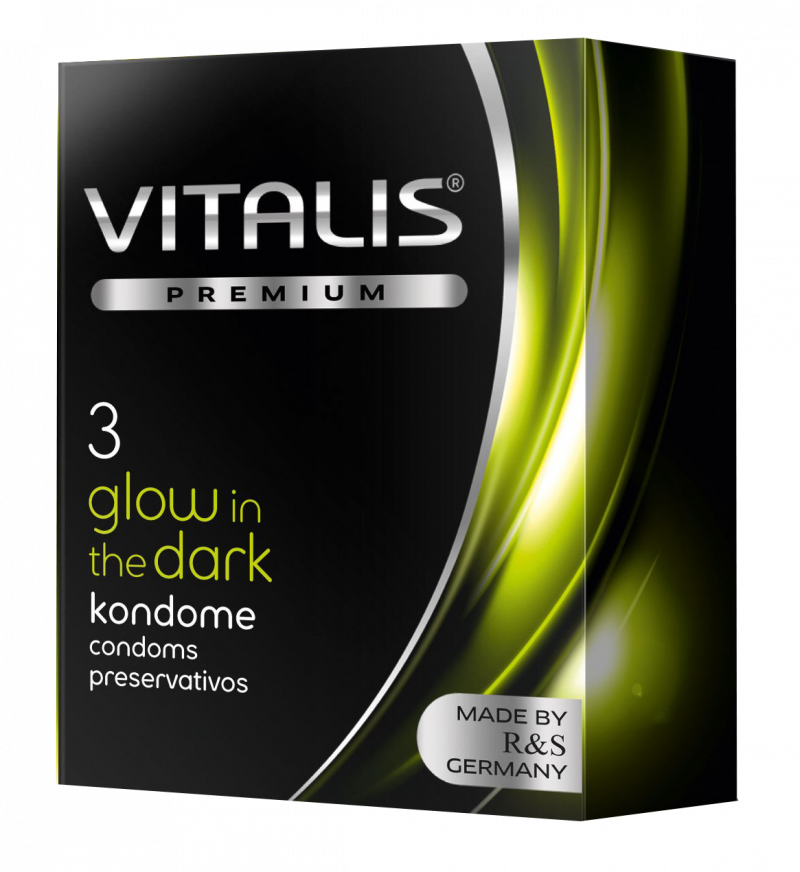 Презервативы Vitalis Premium №3 Glow in the Dark - светящиеся в темноте