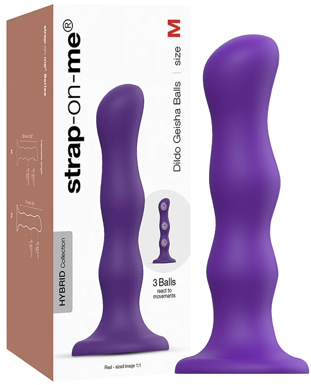 Фаллоимитатор Strap-On-Me Dildo Geisha Ball M фиолетовый 17 см