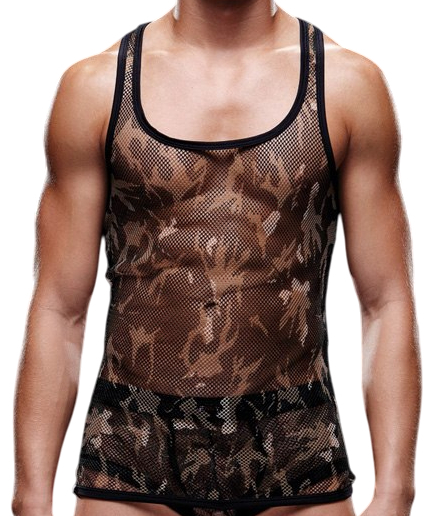 Мужская майка-борцовка в мелкую сетку Envy милитари L/XL