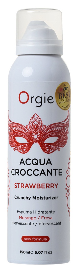 Шипучая увлажняющая пена для эротического массажа Orgie Acqua Croccante Strawberry 150 мл