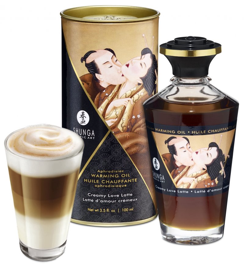 Разогревающее массажное масло Shunga Creamy Love Latte c ароматом сливочного латте 100 мл