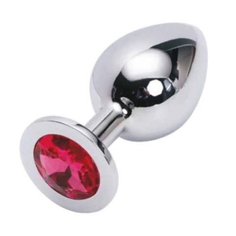 Большая анальная пробка Anal Jewelry Plug Silver Fuchsia L