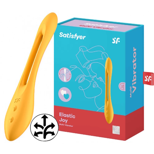 Многофункциональный вибратор для пар с гибкой основой Satisfyer Elastic Joy Dark Yellow