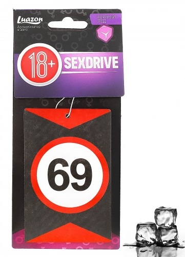 Ароматизатор в авто бумажный Sexdrive 69 чёрный лёд