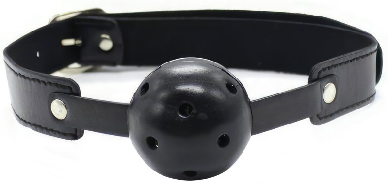 Дышащий кляп-шар черного цвета