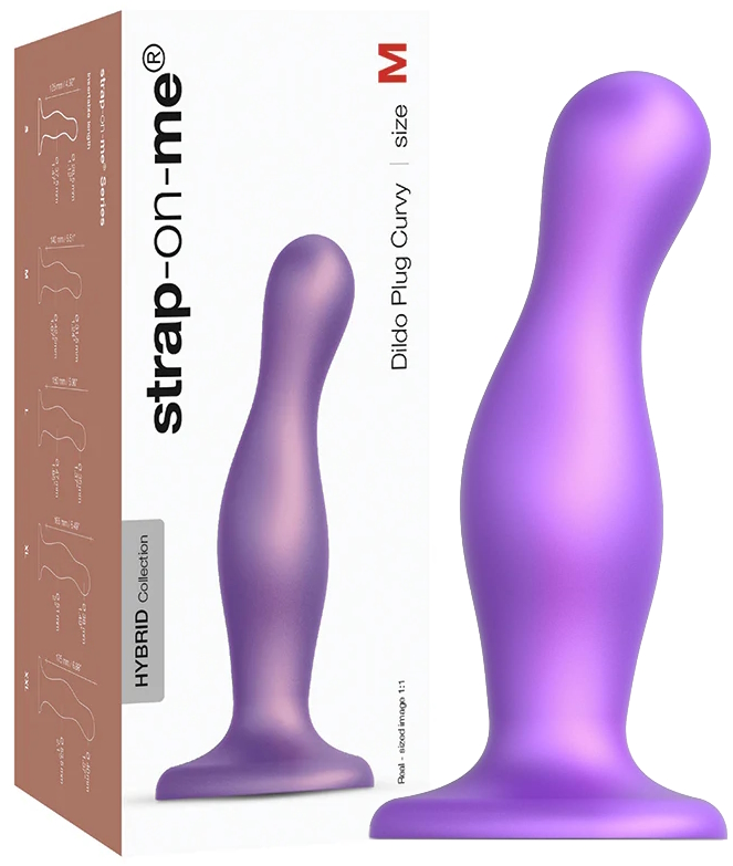 Фаллоимитатор Strap-On-Me Dildo Plug Curvy M фиолетовый 16 см