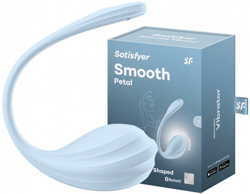 Мощный смарт-вибростимулятор Satisfyer Smooth Petal голубой