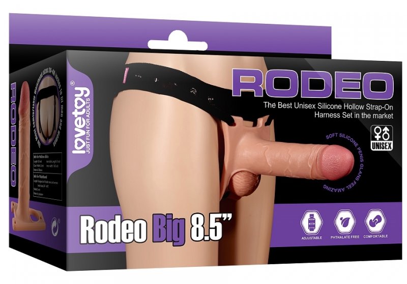 Реалистичный фаллопротез с открытой мошонкой Rodeo Big 22 см