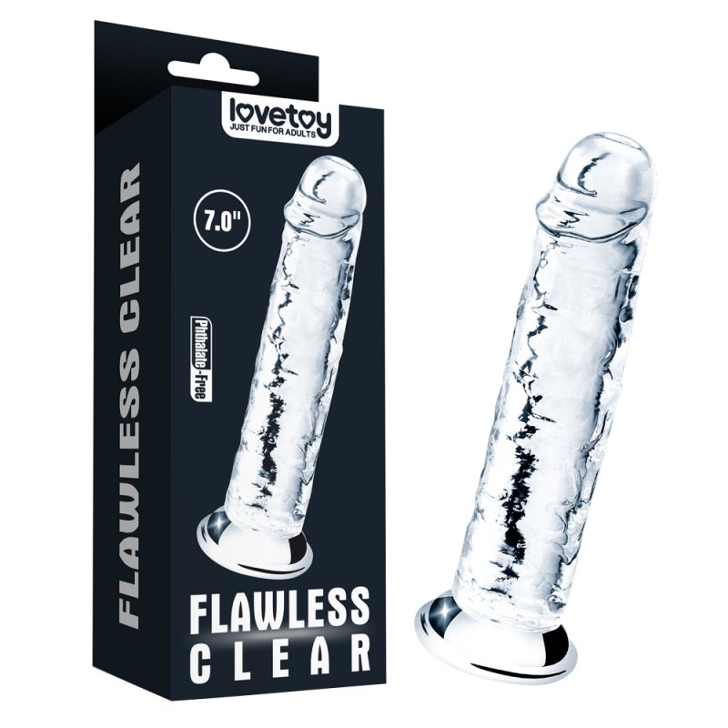 Прозрачный фаллоимитатор Lovetoy Flawless Clear Dildo 18 см